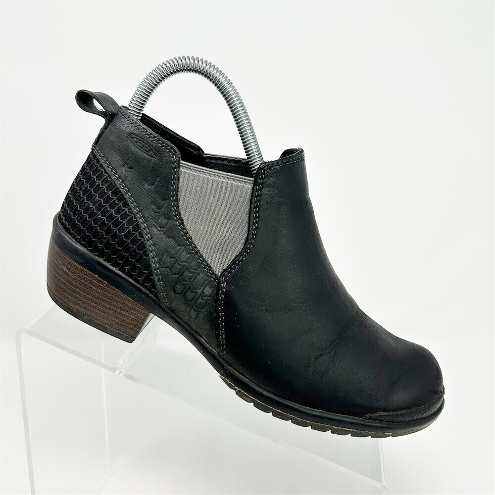 KEEN Morrison Chelsea Womens Black Ankle Boots Slip-On Round Toe Casual Size 7.5